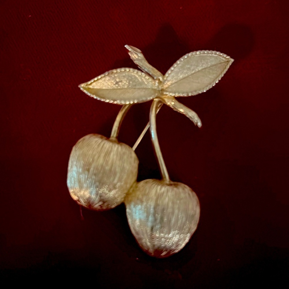 1960s Sarah Coventry Double Cherry Brooch